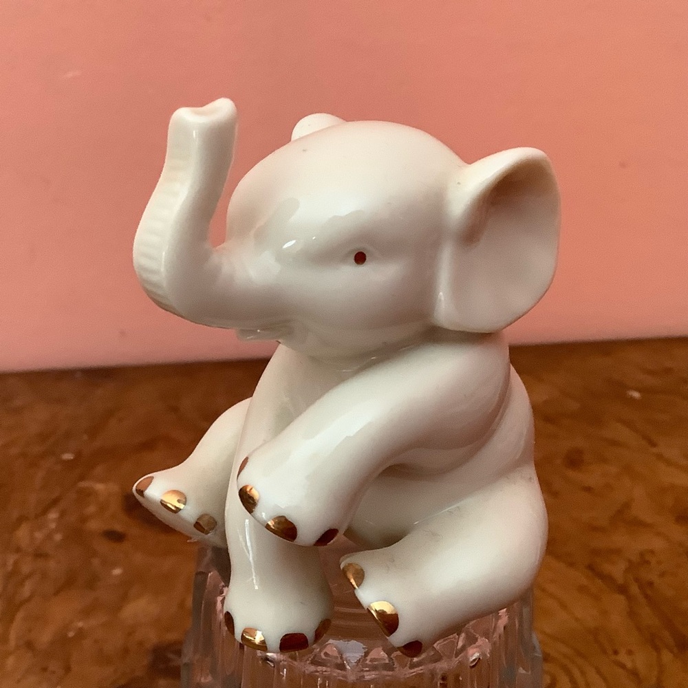 Lenox Ivory And Gold Elephant Figurine  Fine China with Gold Accents Vintage